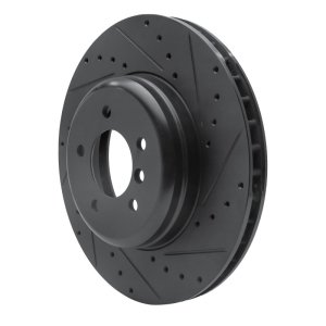 BMW Z4 Brake Rotor (1) - Front Right - R1 Concepts - Drilled & Slotted - Black - `11-`16